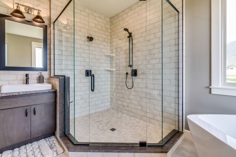 Modern Shower with Built-in Bench